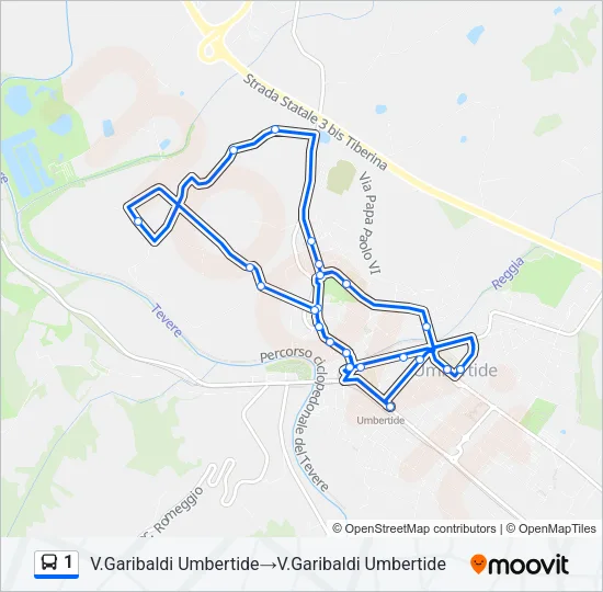 1 Bus Line Map