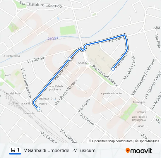 1 Bus Line Map