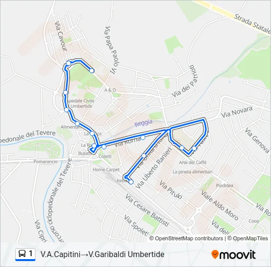1 Bus Line Map