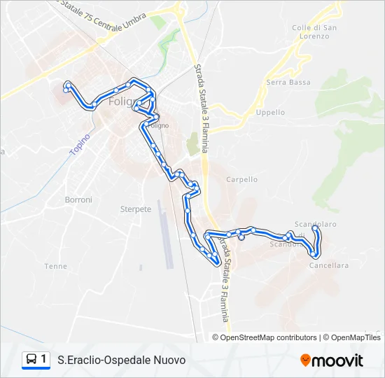 1 Bus Line Map