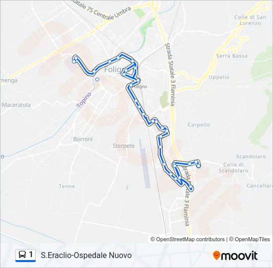 1 Bus Line Map