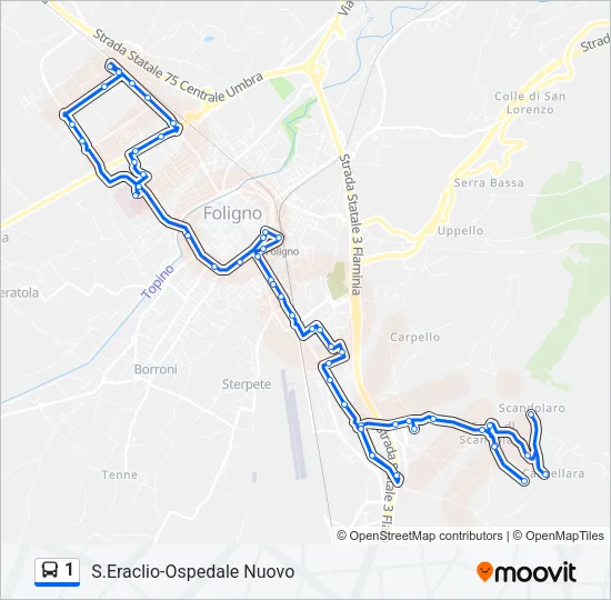 1 Bus Line Map