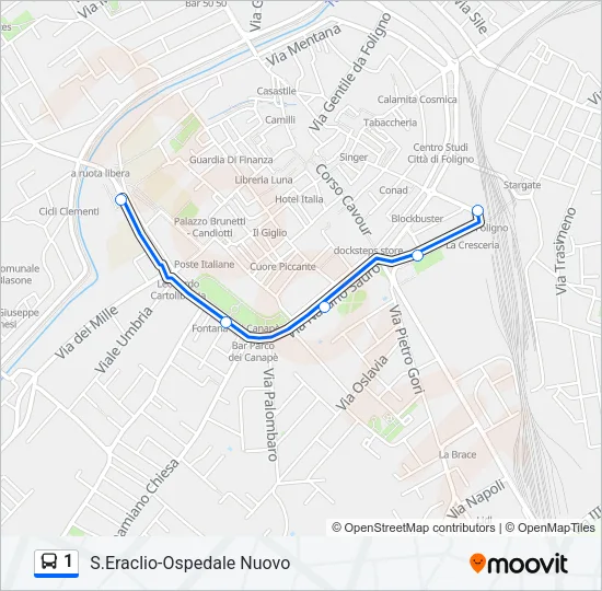 1 Bus Line Map