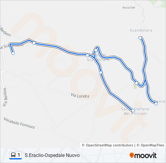 Percorso linea bus 1