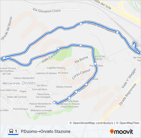 1 bus Line Map