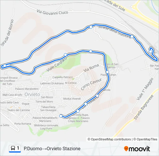 1 Bus Line Map