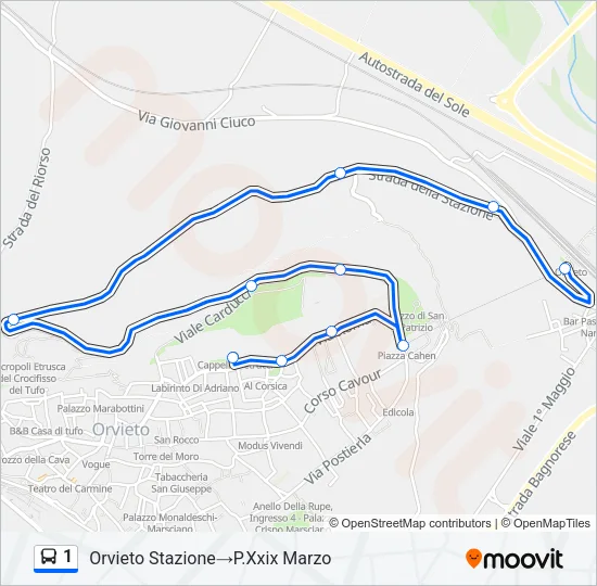 1 Bus Line Map