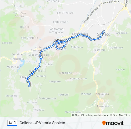 1 Bus Line Map