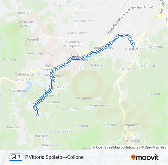 1 Bus Line Map