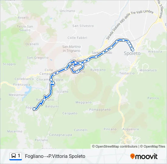 1 Bus Line Map