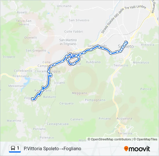 1 Bus Line Map