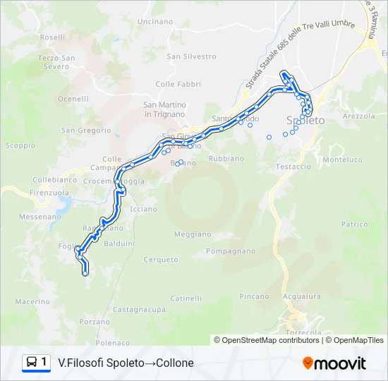 1 Bus Line Map