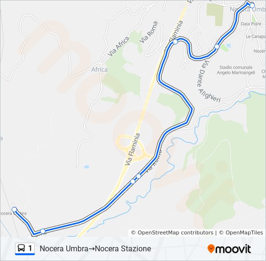 1 bus Line Map