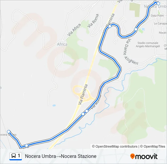 1 Bus Line Map