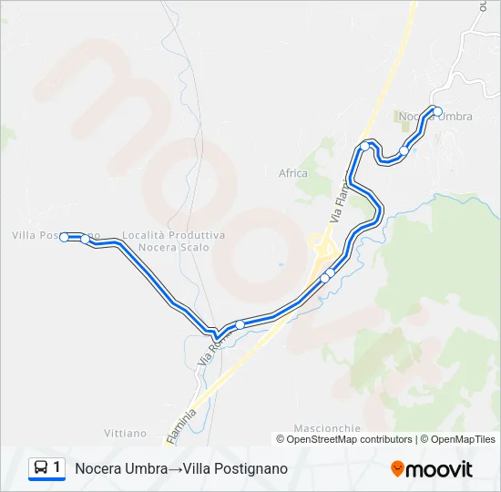 1 Bus Line Map