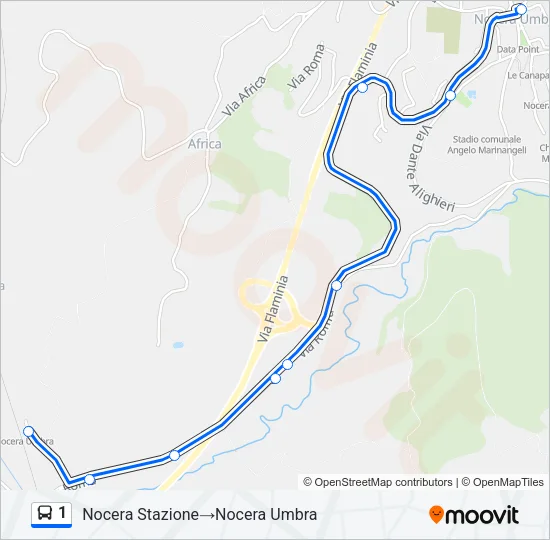 1 Bus Line Map