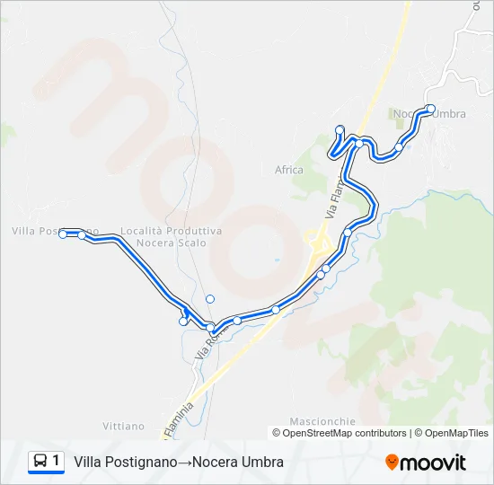 1 Bus Line Map