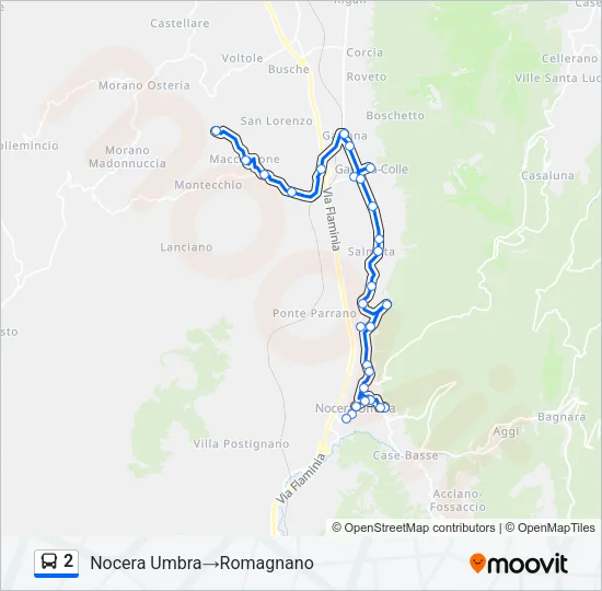 Percorso linea bus 2