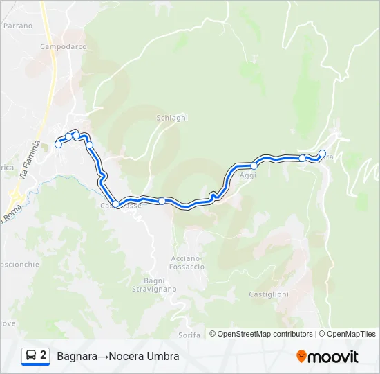 Percorso linea bus 2