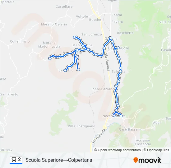 2 Bus Line Map