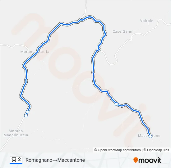 Percorso linea bus 2