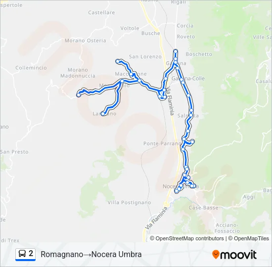Percorso linea bus 2