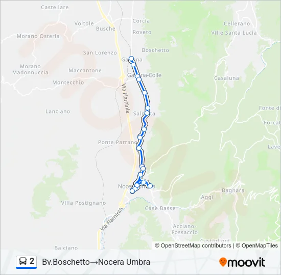 Percorso linea bus 2