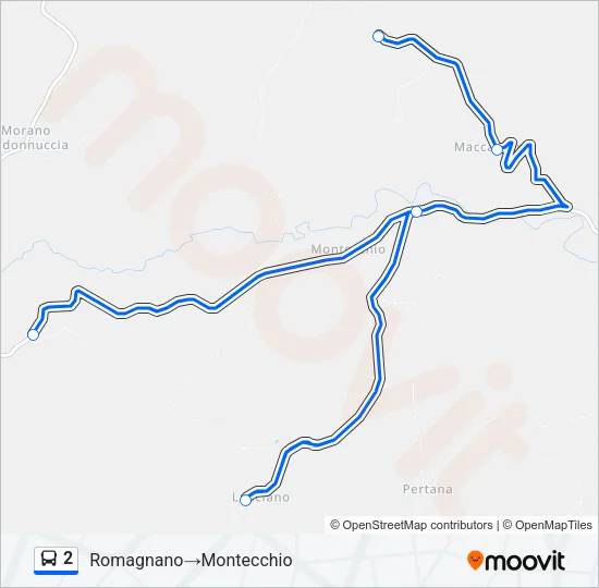 Percorso linea bus 2