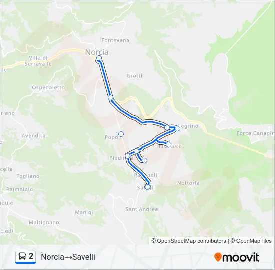 2 Bus Line Map
