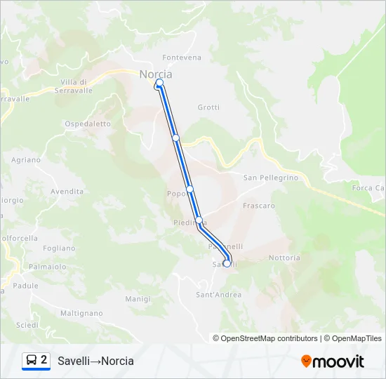 2 Bus Line Map