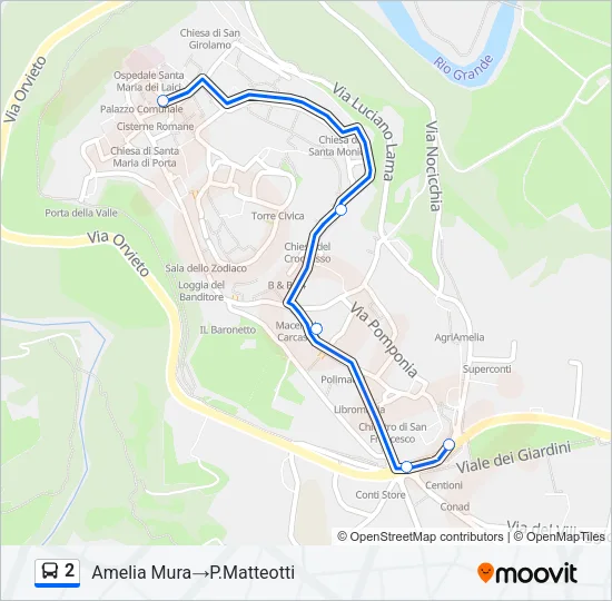 2 Bus Line Map