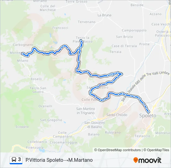 3 Bus Line Map