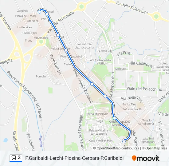 3 Bus Line Map