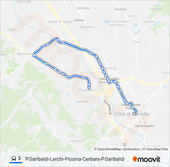 3 Bus Line Map