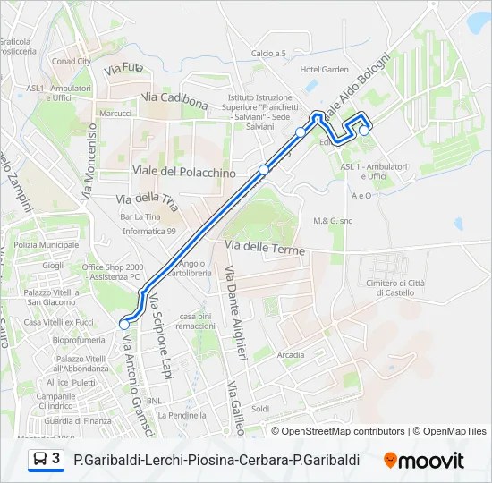 3 Bus Line Map