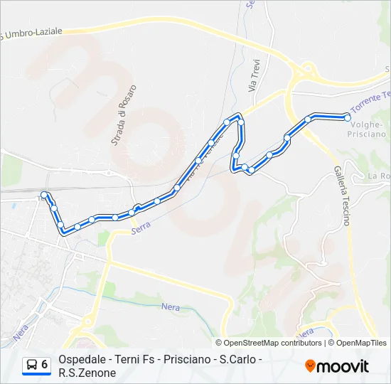 6 Bus Line Map