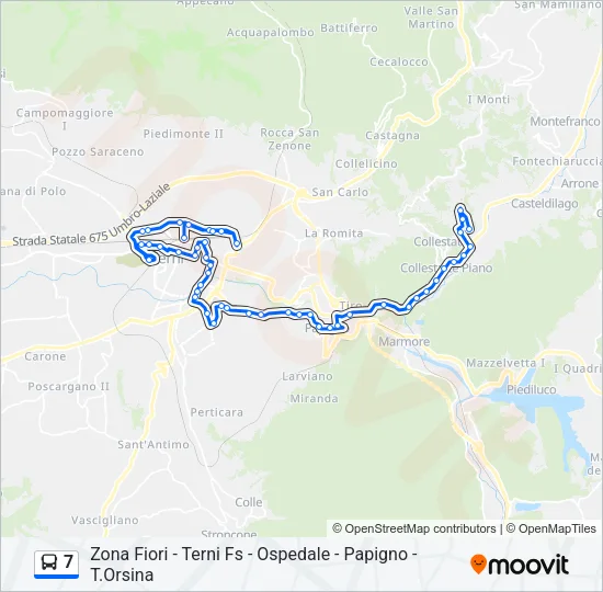 Percorso linea bus 7