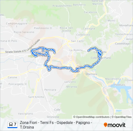 7 Bus Line Map