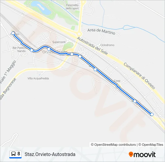 8 Bus Line Map
