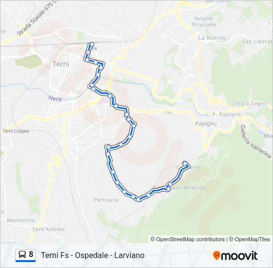 8 Bus Line Map