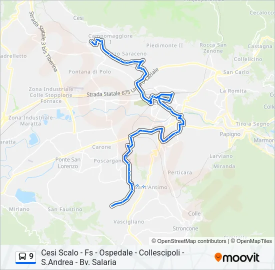 9 Bus Line Map