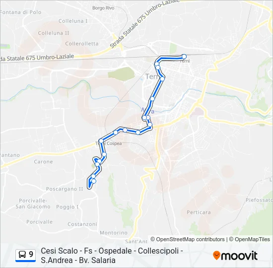9 Bus Line Map