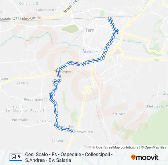 9 Bus Line Map