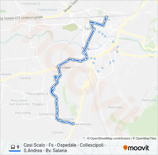9 Bus Line Map