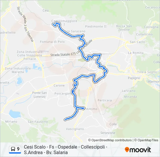 9 Bus Line Map