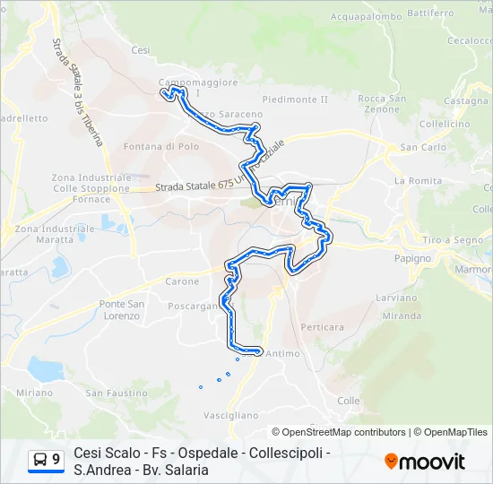 9 Bus Line Map