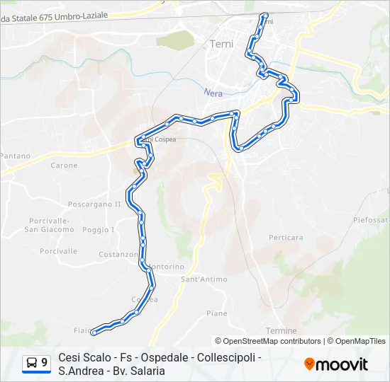 9 Bus Line Map
