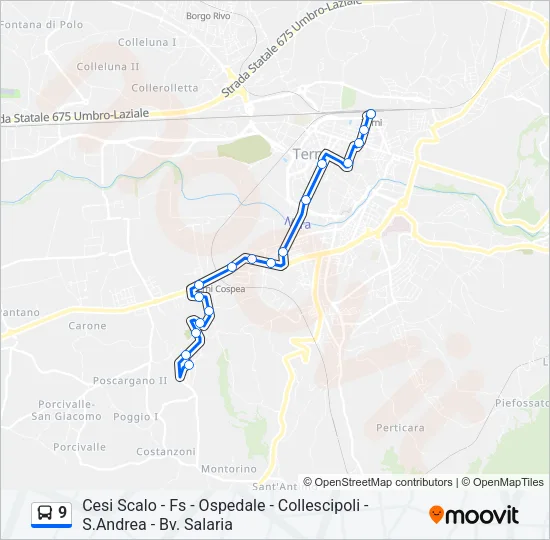 9 Bus Line Map