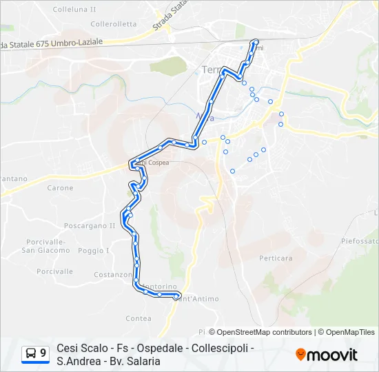 9 Bus Line Map