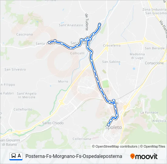Percorso linea bus A
